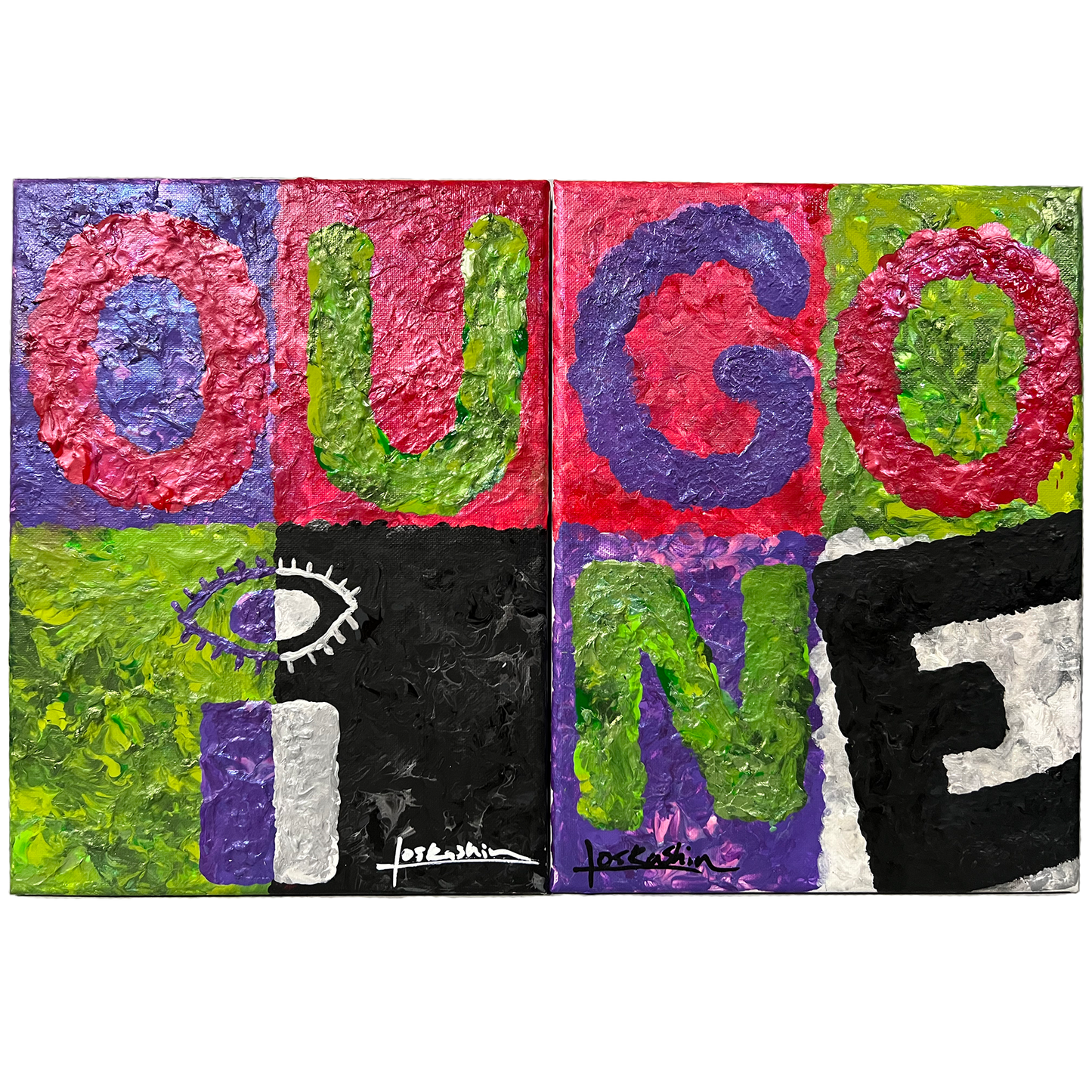1 of 1 SET - “RedGreenPurple” Paintings