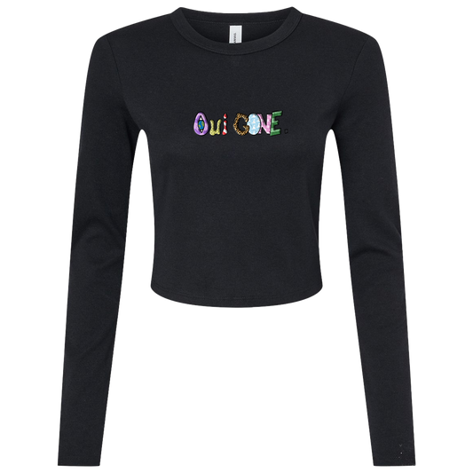 "Oui Gone" Crop Long Sleeve