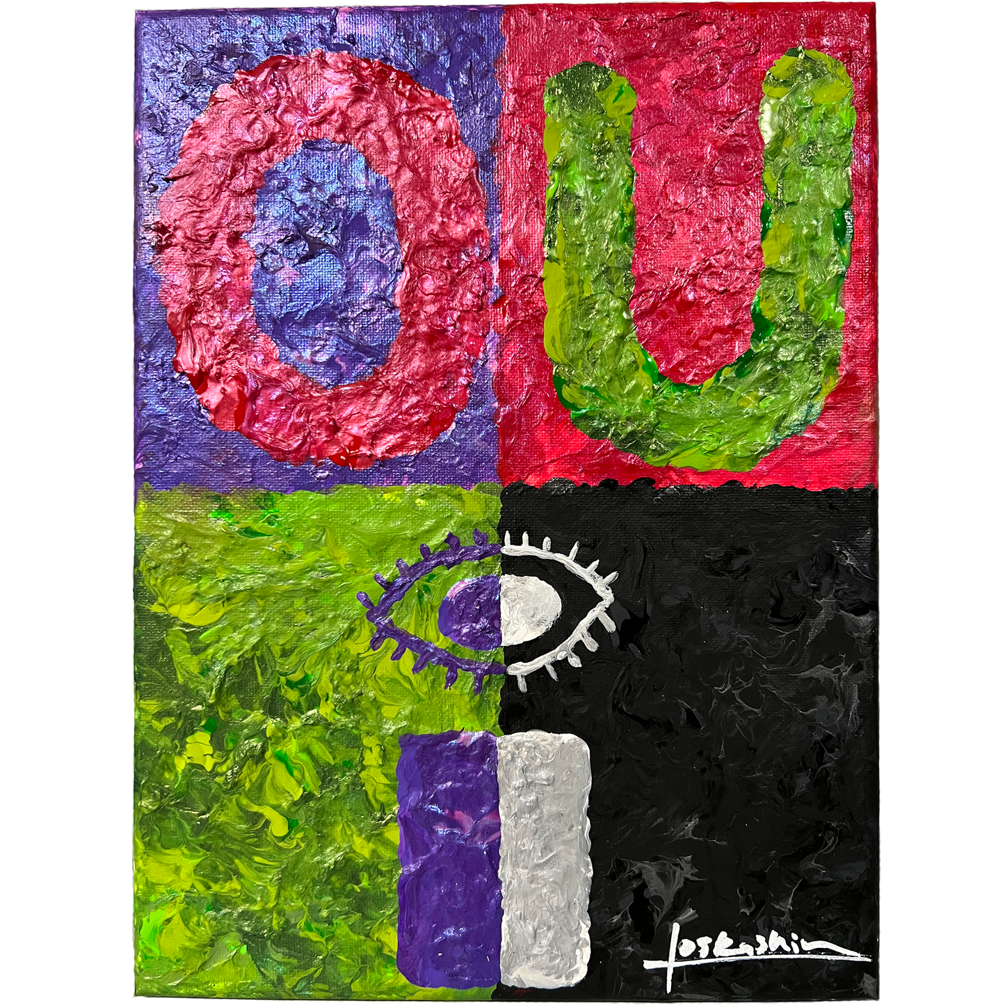1 of 1 SET - “RedGreenPurple” Paintings