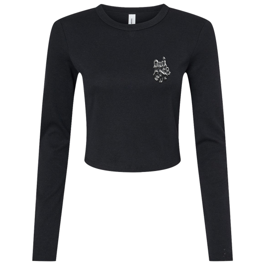 "OG Melting Metallic" Crop Long Sleeve